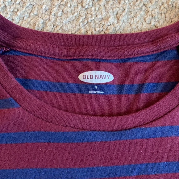 Old Navy Maroon Striped Knit Long Sleeve - Picture 2 of 5